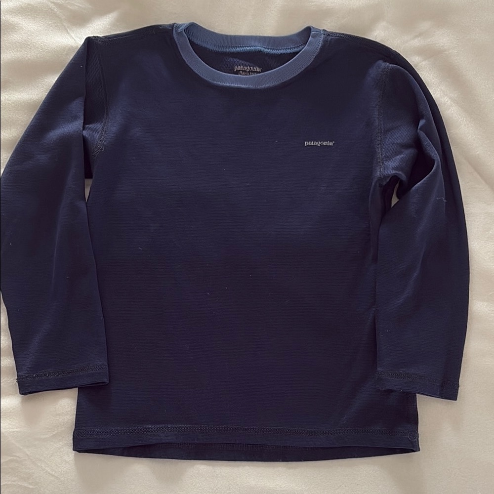 Patagonia Blue Long Sleeve Thermal Tee Classic Design size Small